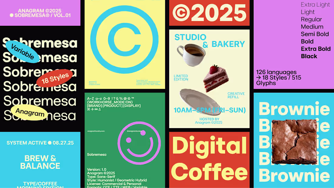 Cover image for Sobremesa Font - Visual identity Font by Anagram Foundry