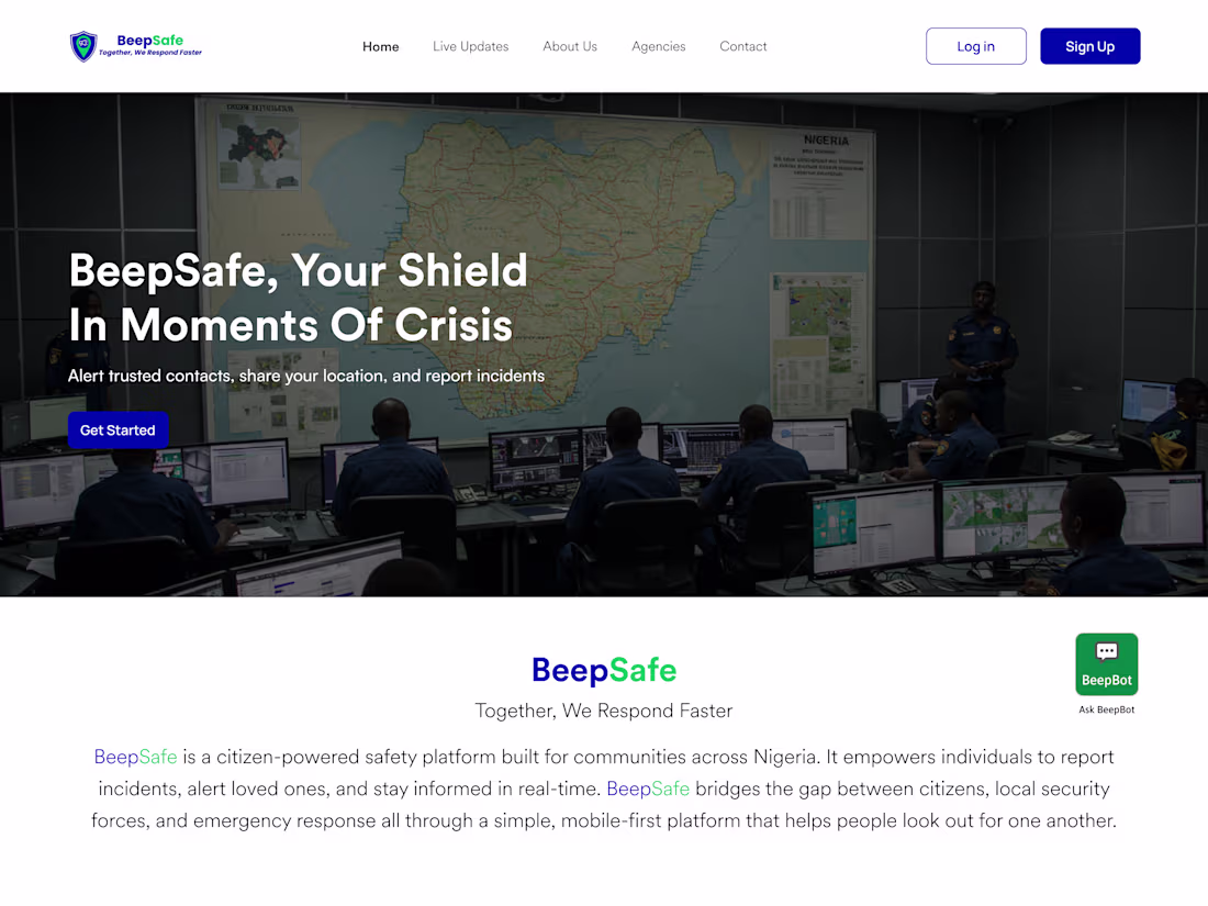 Cover image for BeepSafe Security Landing Page