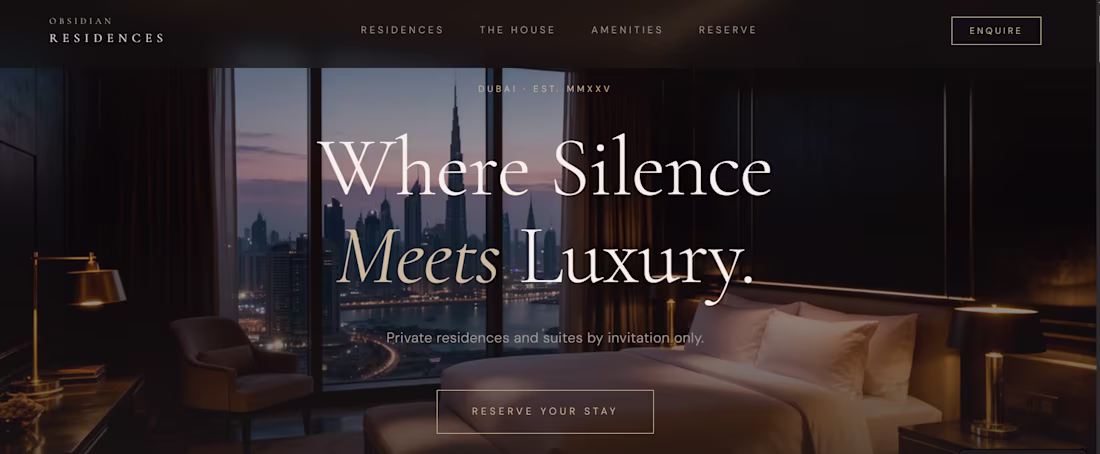 Cover image for :Ultra-premium hotel website built for