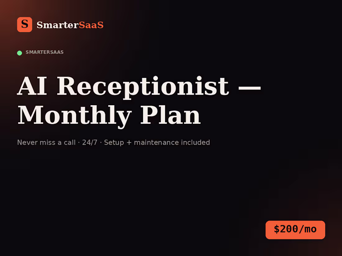 Cover image for AI Receptionist for SMBs — Monthly Plan