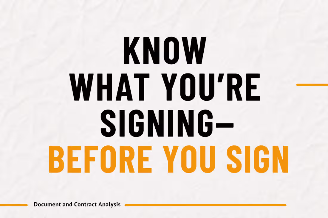 Cover image for Document & Contract Analysis · Built to Clarify