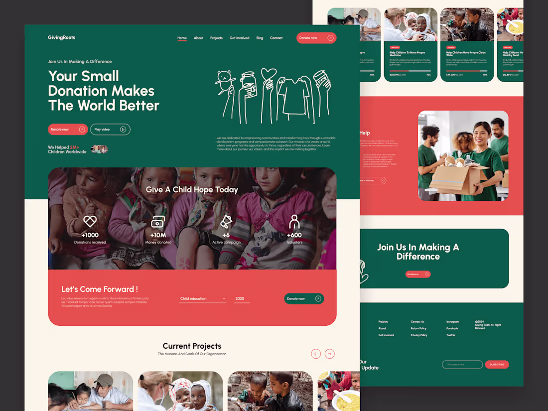 Cover image for GivingRoots : Charity Donation Website