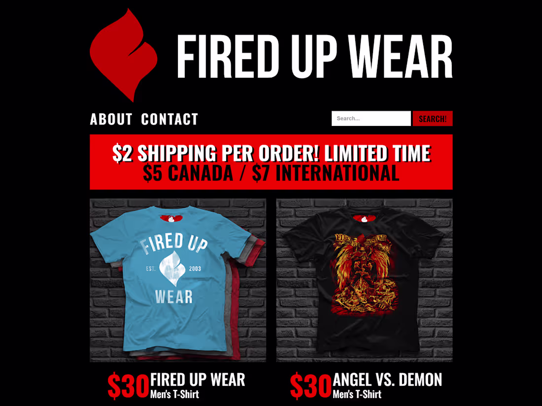 Cover image for Fired Up Wear - Custom Static E-commerce Implementation