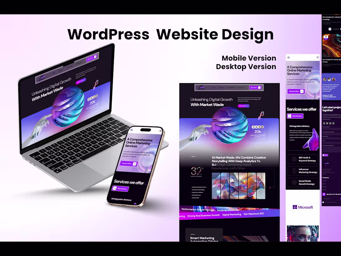 Cover image for Custom WordPress Website Design & Development, Fast, Responsive 