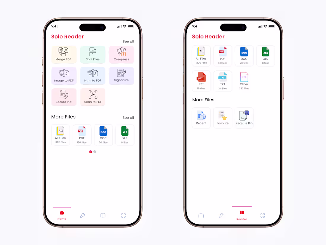 Cover image for PDF Reader App – Mobile UI Design