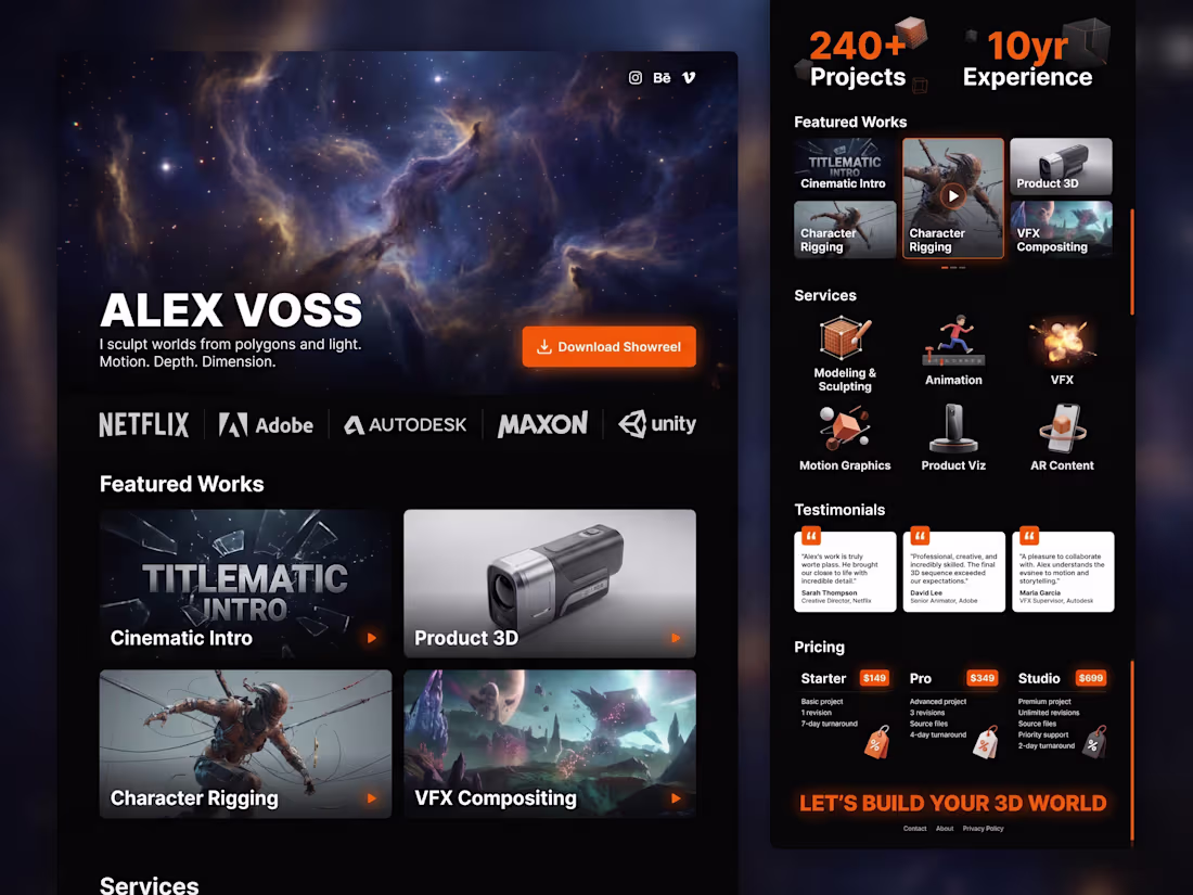 Cover image for 
Dark Cinematic Portfolio Website —