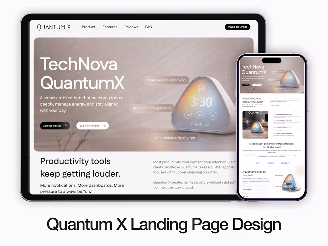 Cover image for Quantum X Landing Page Design