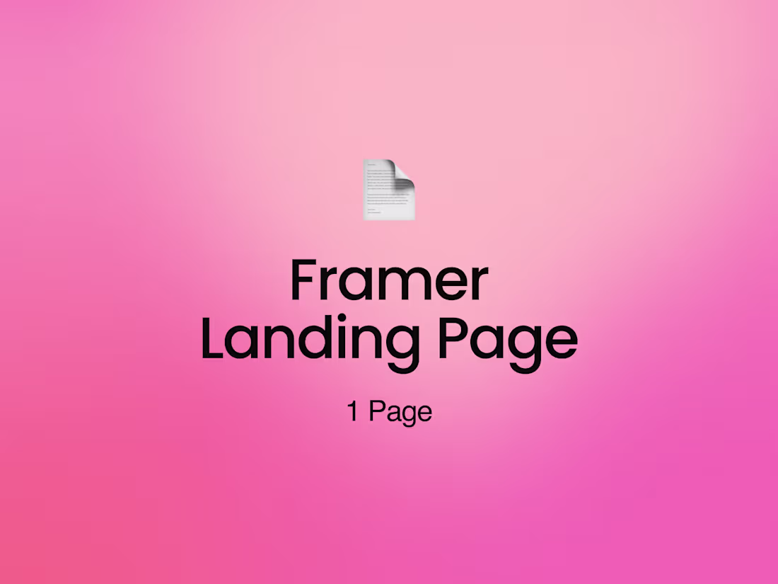 Cover image for Framer Landing Page (1 Page)