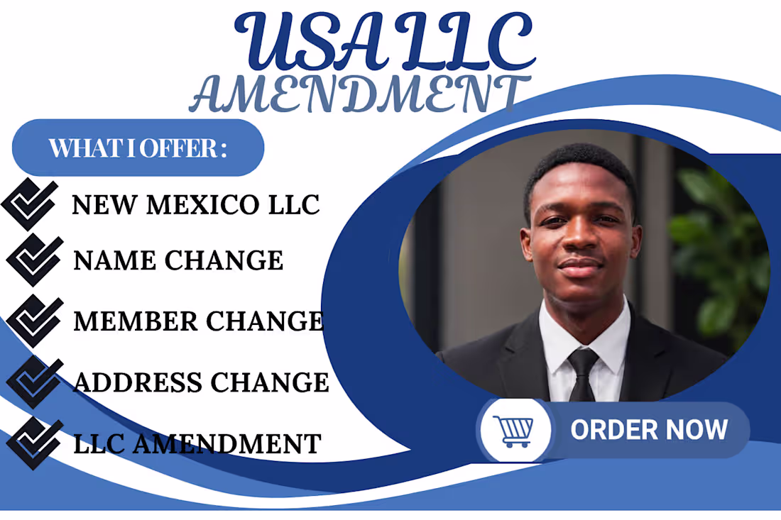 Cover image for I will amend your US LLC , llc amendment for US and non resident