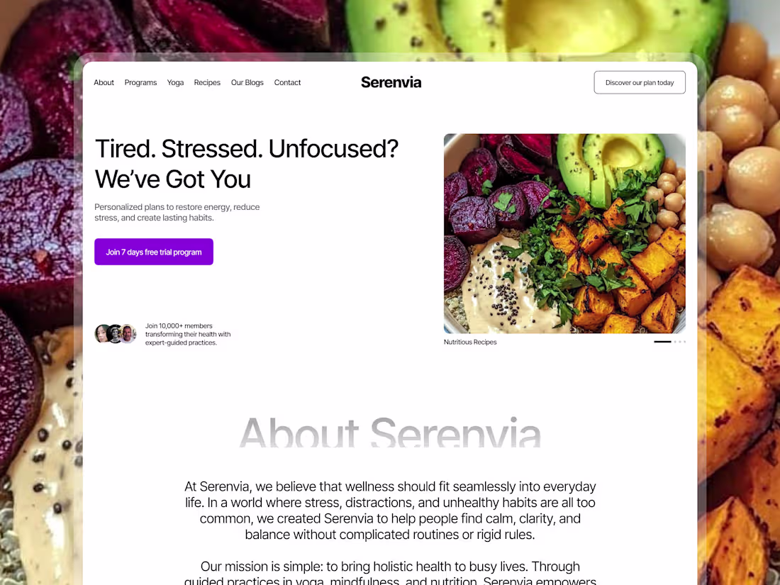 Cover image for Serenvia - A Holistic Wellness Platform