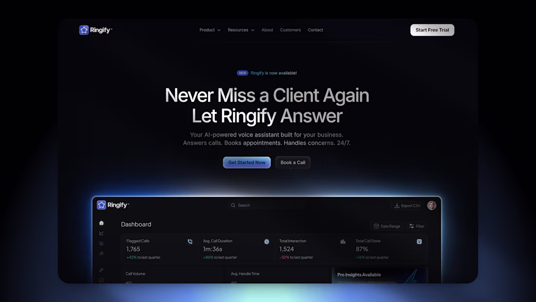 Cover image for Just wrapped up Ringify, an AI-powered voice assistant platf...