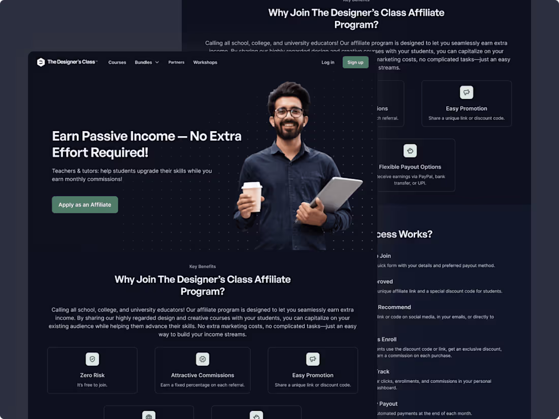 Cover image for Affiliate Program User Flow for Online Education Platform