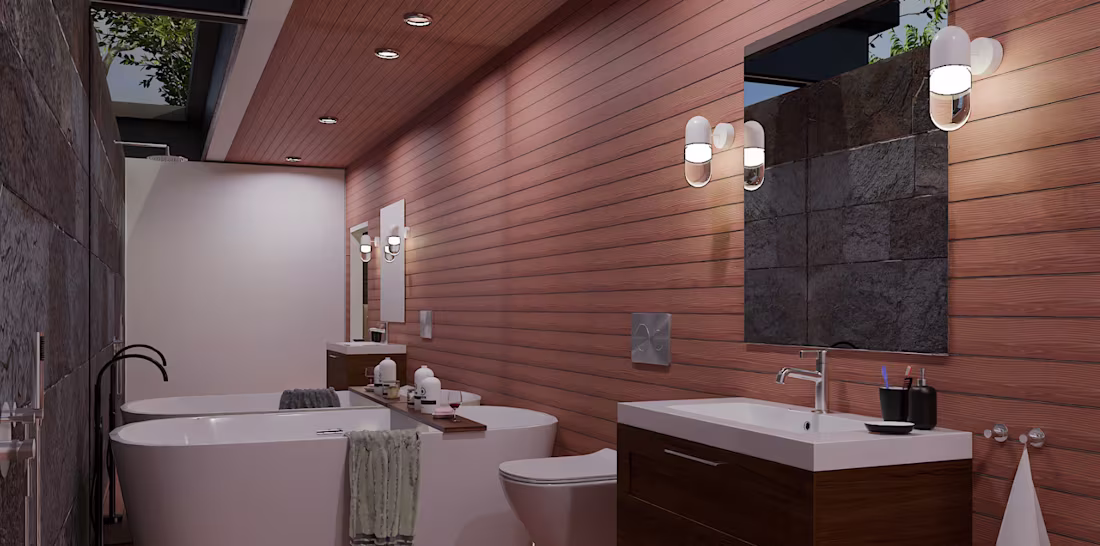 Cover image for Modern Zen Bathroom: Wood &