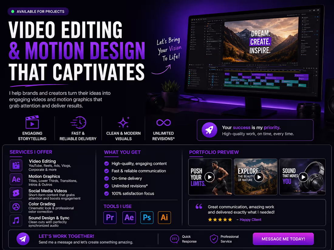 Cover image for Professional Video Editing for Social Media & Ads