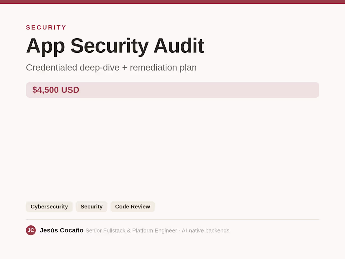 Cover image for Custom Web App backend audit