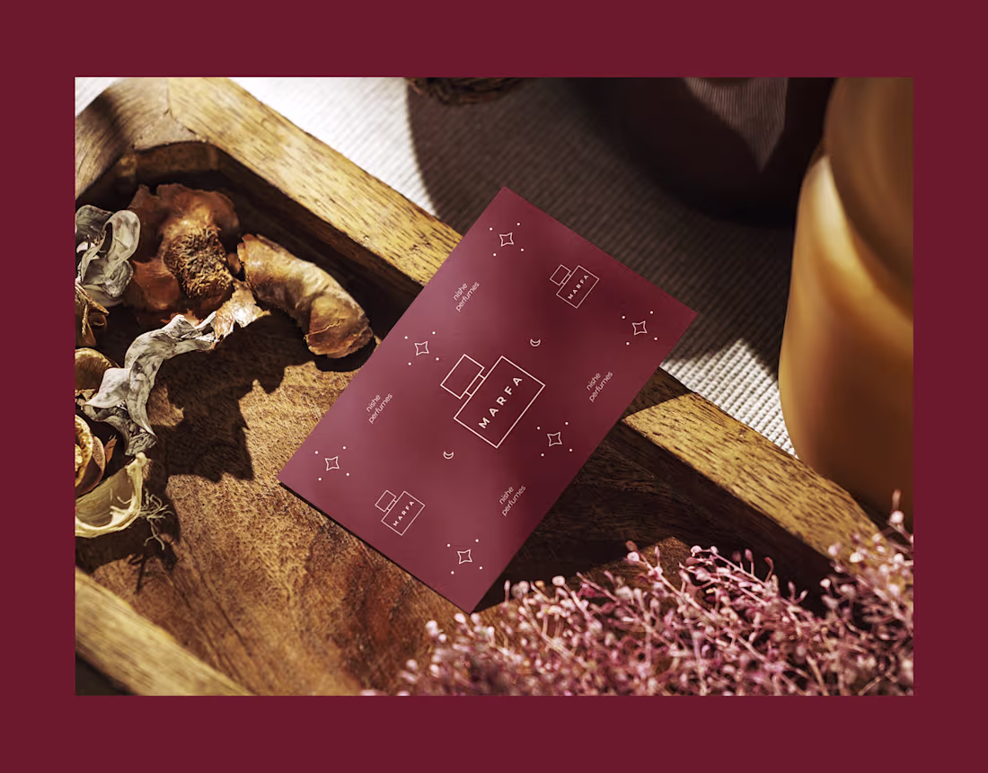 Cover image for MARFA – brand graphic design for perfumes showroom.