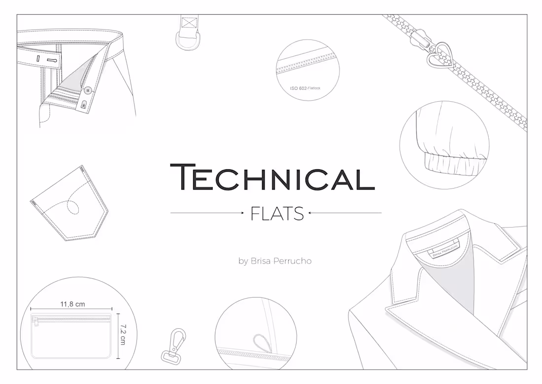 Cover image for Technical flats created for apparel