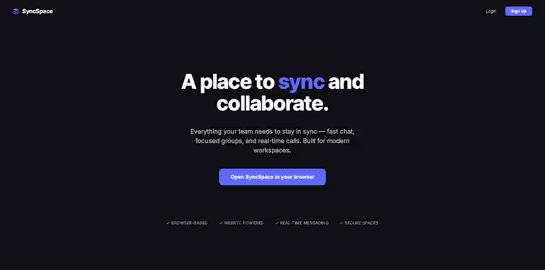 Cover image for SyncSpace is a real-time team