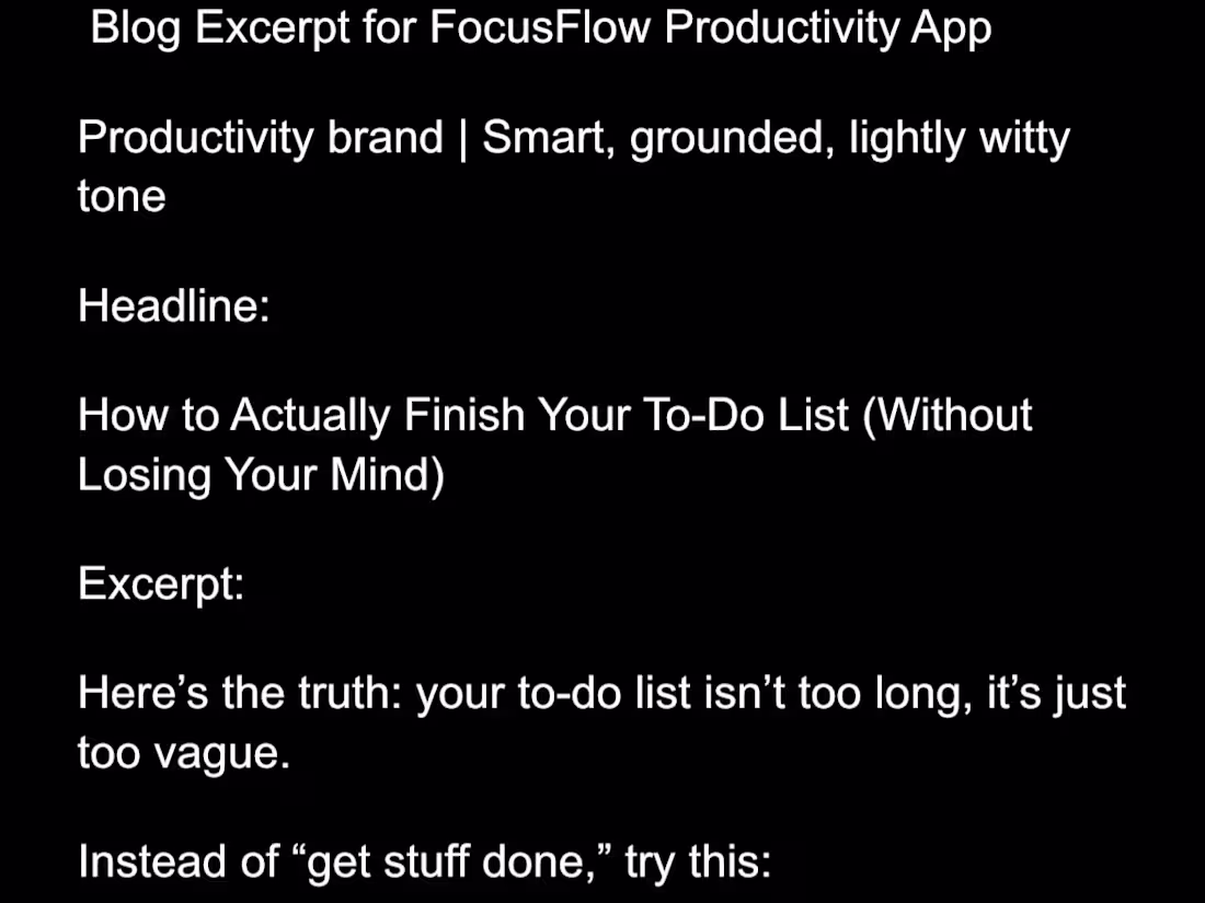 Cover image for Blog Excerpt For FocusFlow Productivity App