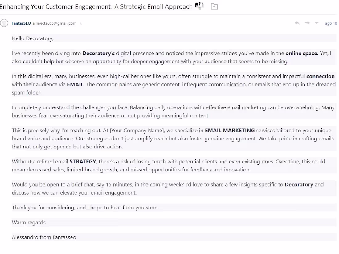 Cover image for Cold Email to a potential Lead (lead generation)