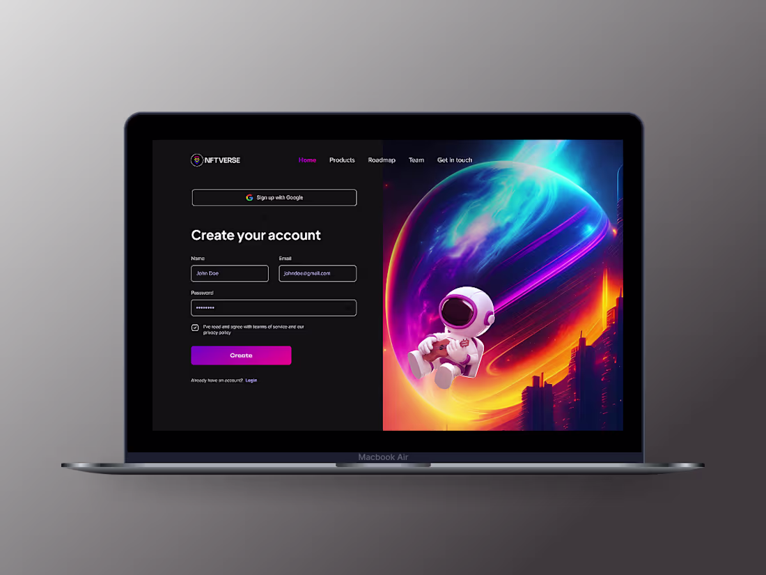 Cover image for NFTverse Landing page redesign