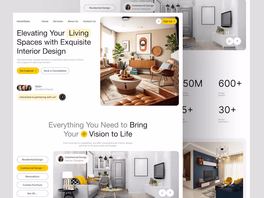 Cover image for Interior Design | Website Design | Landing Page Design