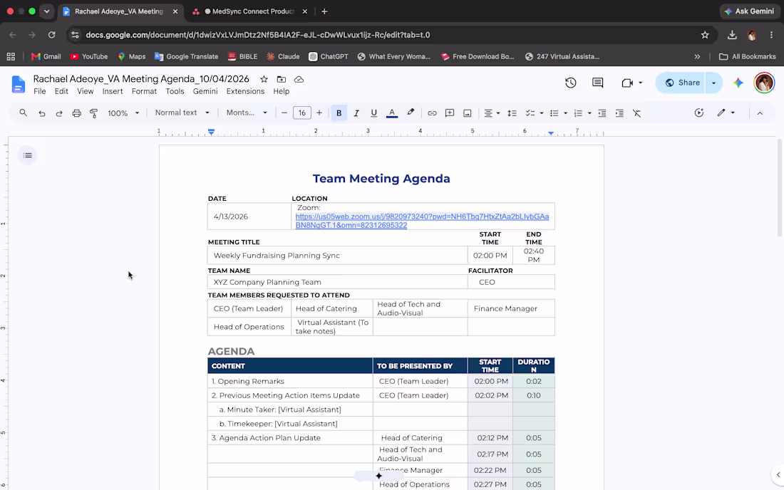 Cover image for Coordinated virtual meetings by scheduling