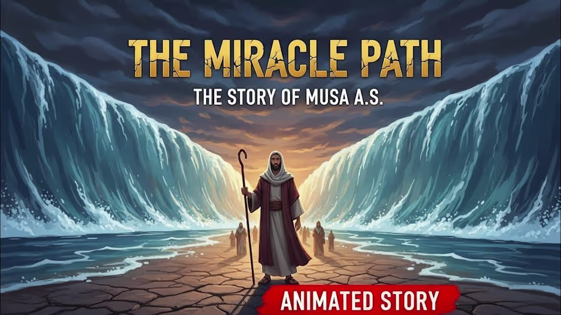 Cover image for “THE MIRACLE PATH — THE STORY OF MUSA A.S.”|Animated Story |