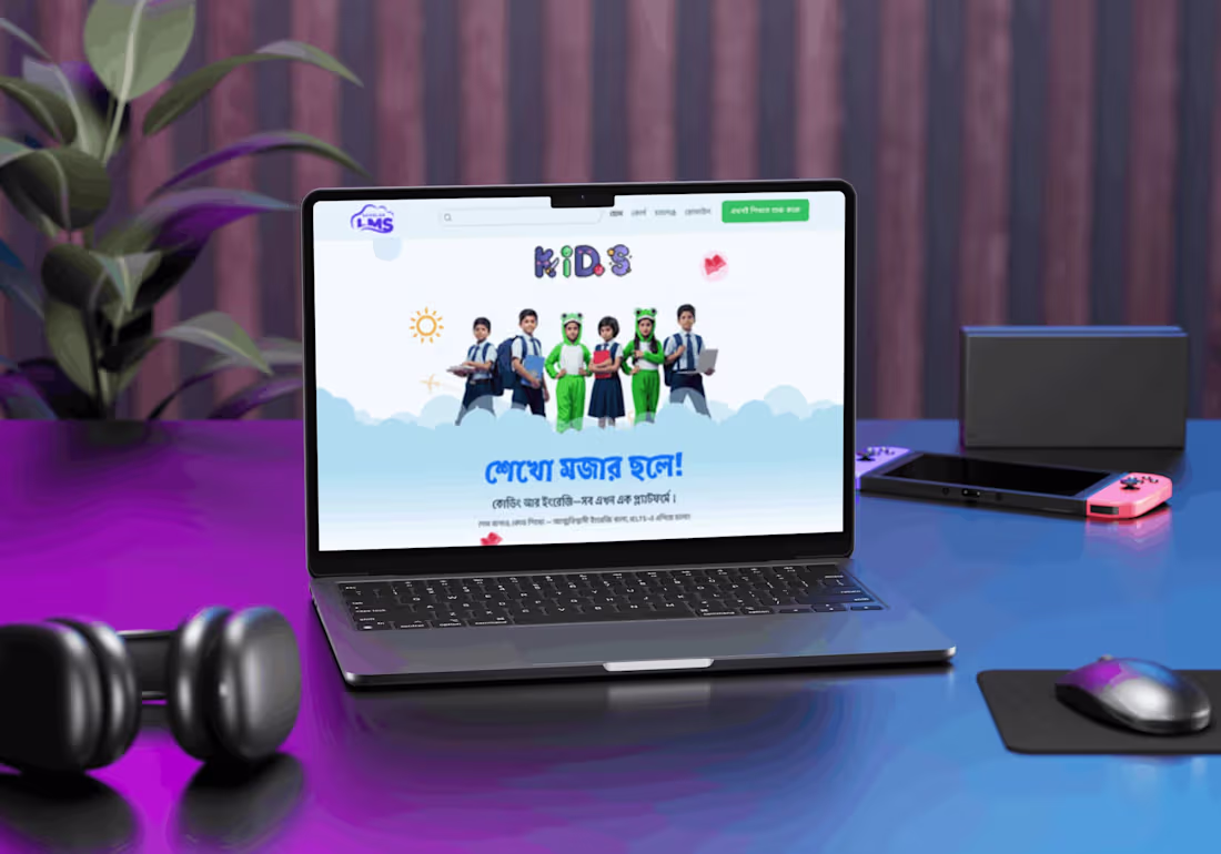 Cover image for Kids LMS – EdTech Landing Page UI/UX Design