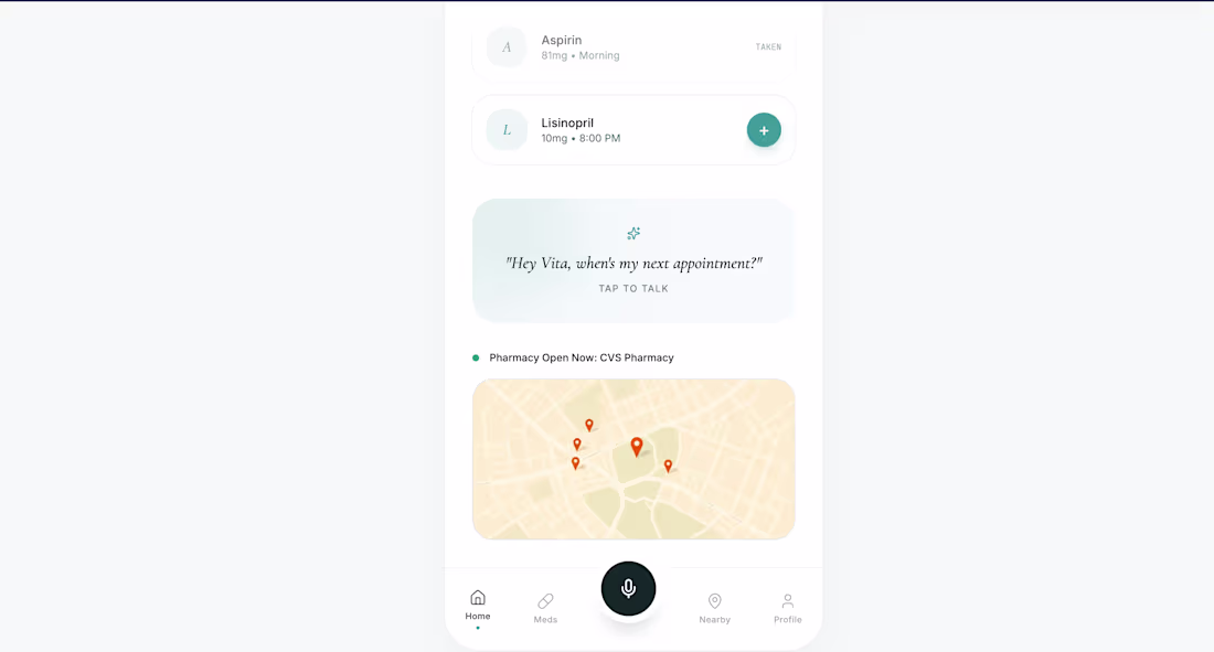 Cover image for VitaVoice: Voice-First Health Assistant
Never miss