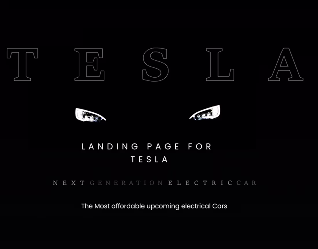 Cover image for TESLA Landing Page on Behance