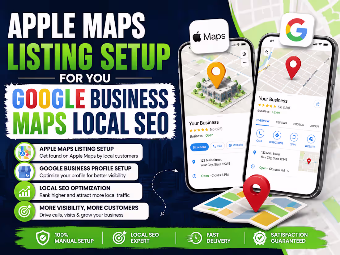 Cover image for Apple maps listing setup for you google business maps local seo