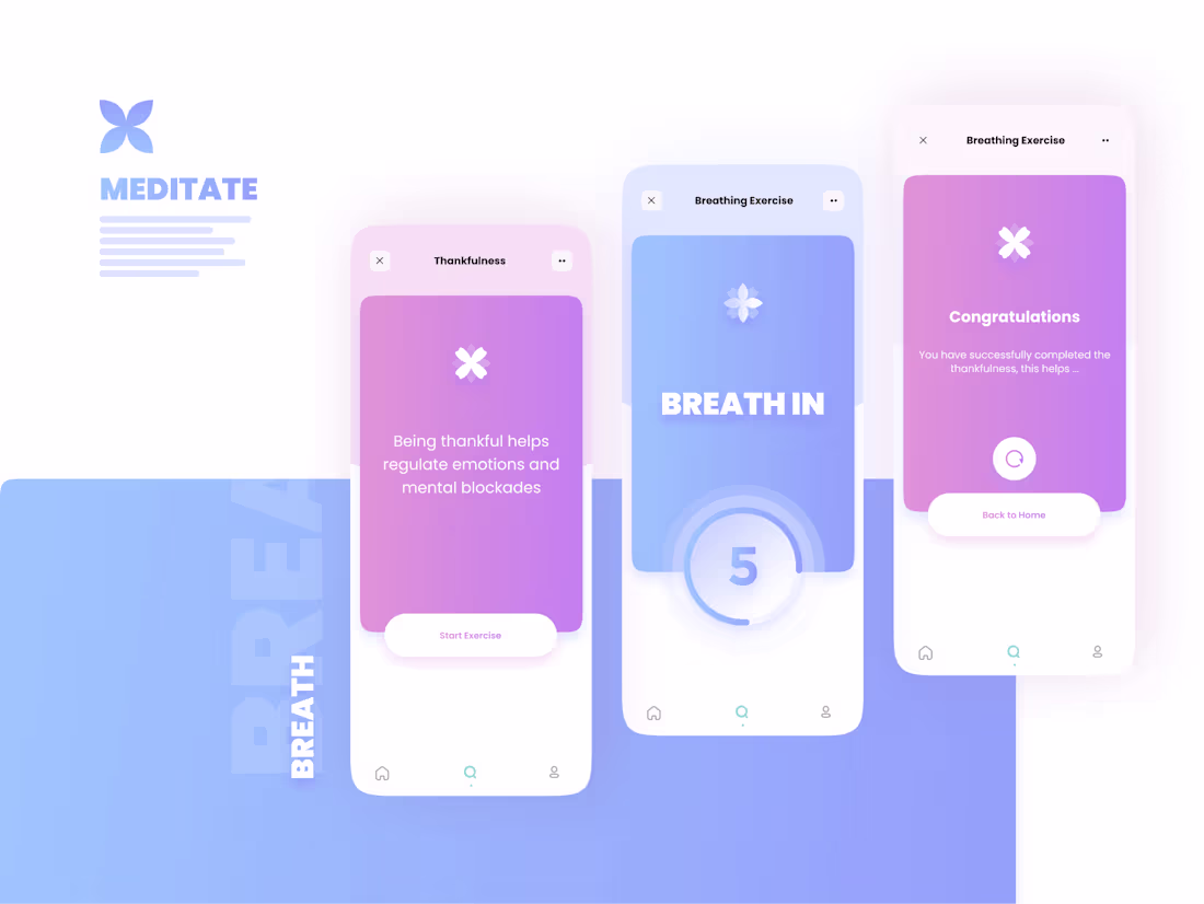 Cover image for Luna - Mental Health App | Exercises | Meditation | Figma | UI