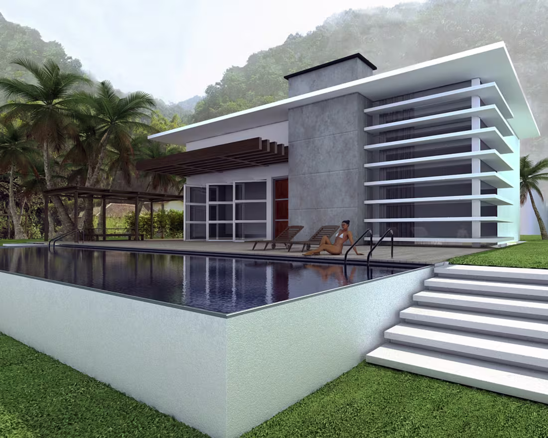 Cover image for A modern luxury villa exterior
