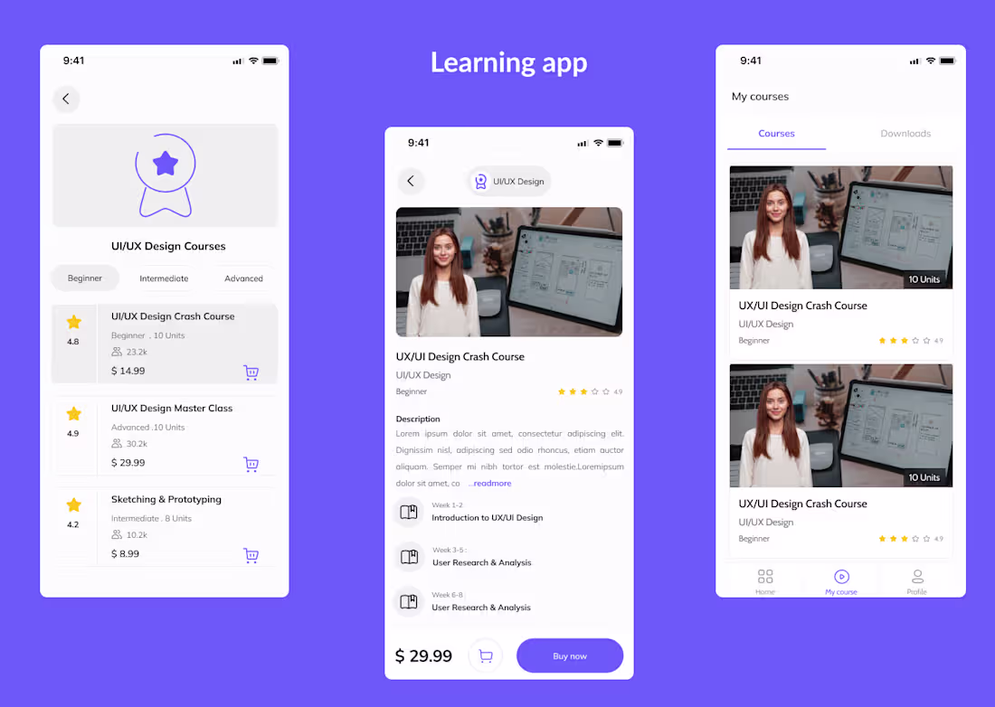 Cover image for Learning app design