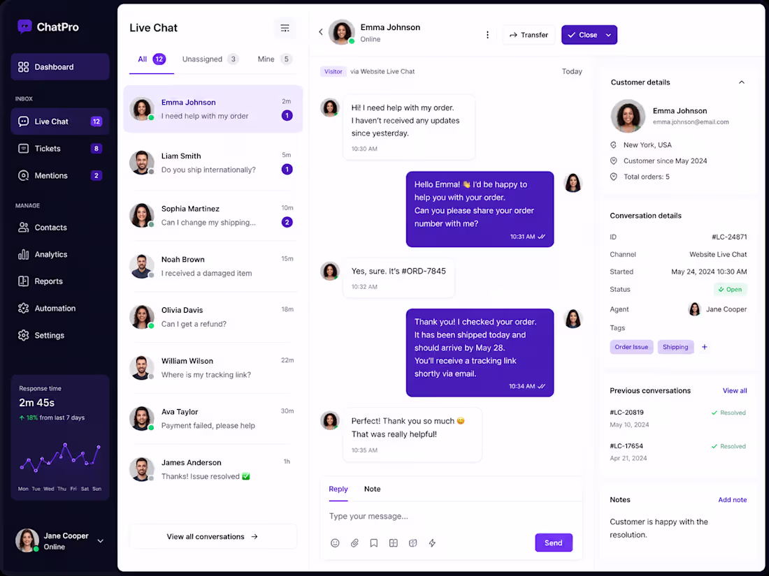 Cover image for Professional Live Chat Customer Support