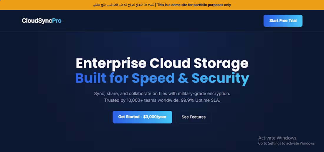 Cover image for CloudSync Pro - SaaS Landing