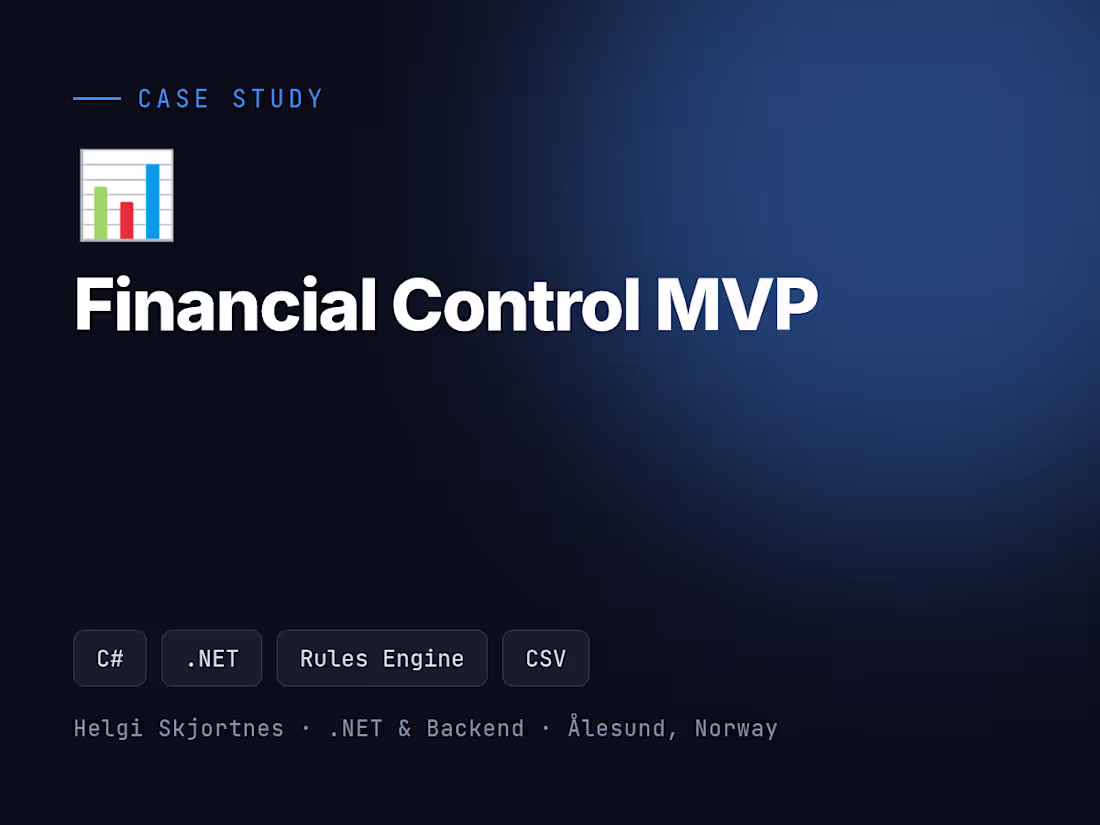 Cover image for Financial Control MVP (CSV Ingestion + Rules Engine)