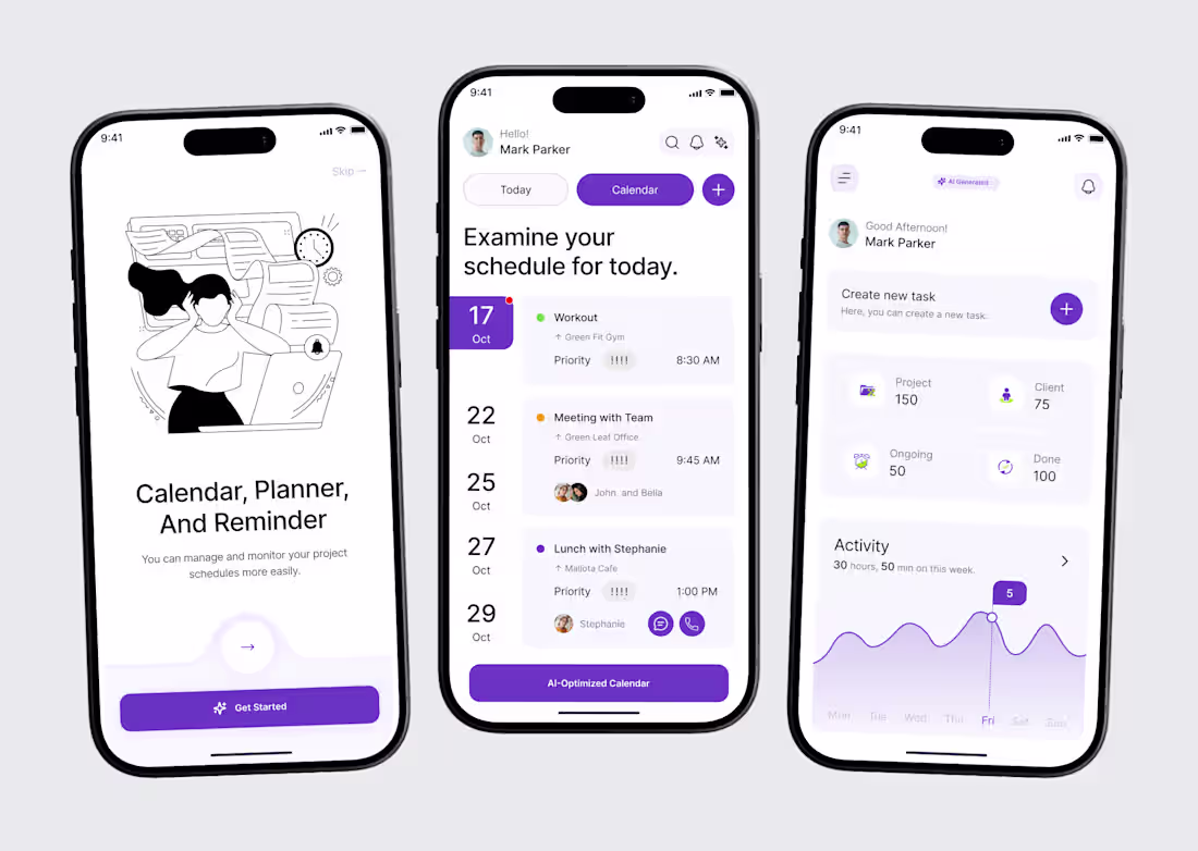 Cover image for AI Planner Mobile UI Design
A