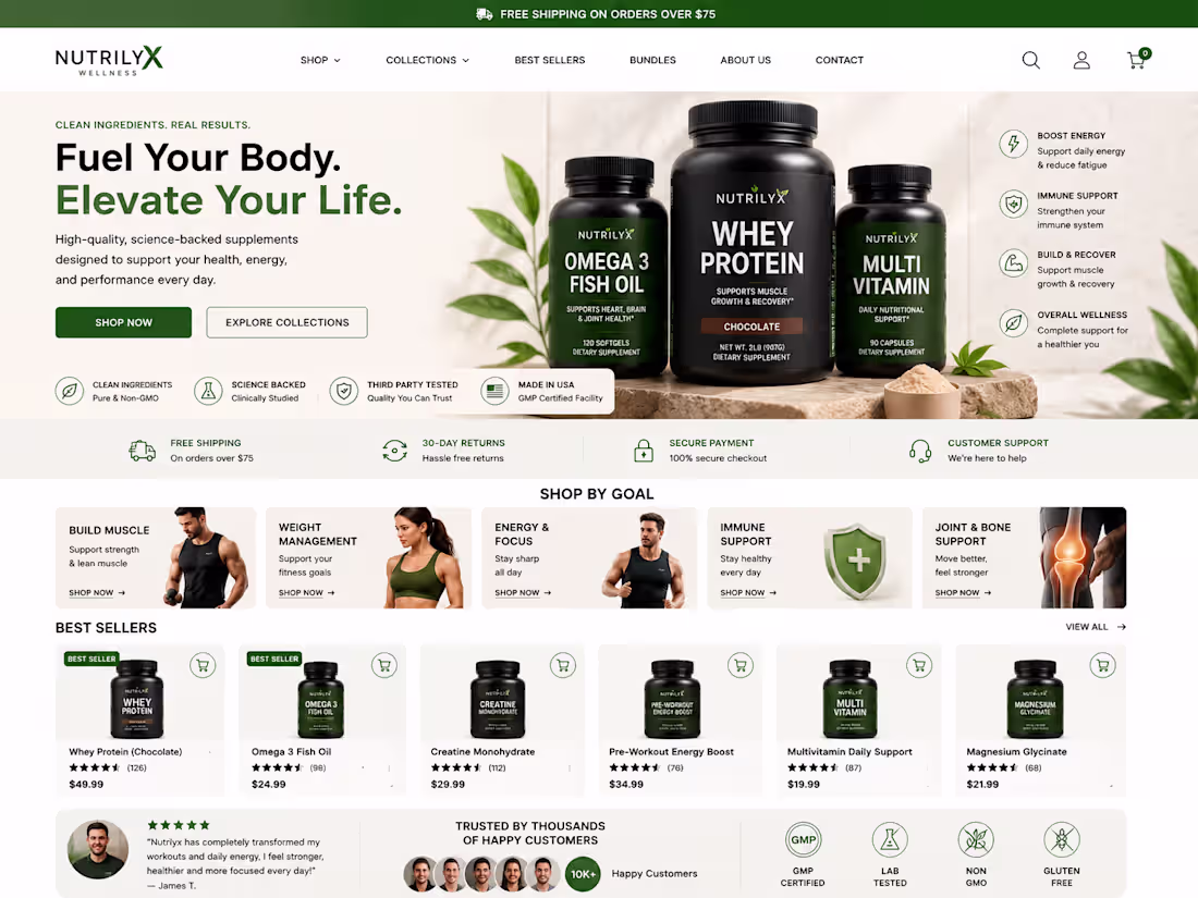 Cover image for Shopify Supplement Store Redesign for