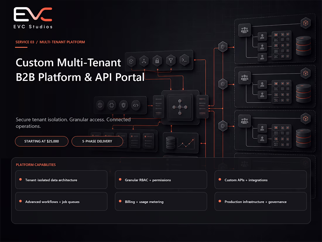 Cover image for Custom Multi-Tenant B2B Platform & API Portal