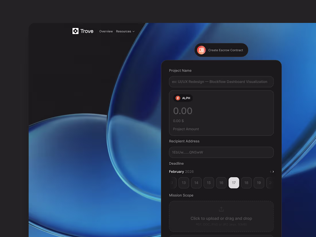 Cover image for Trove — Trustless escrow for freelancers