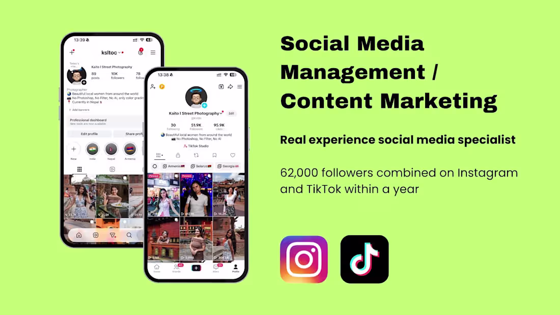 Cover image for Growing Instagram and TikTok to