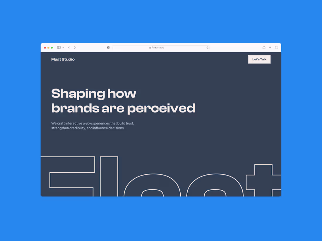 Cover image for Flaat Studio Interactive Website