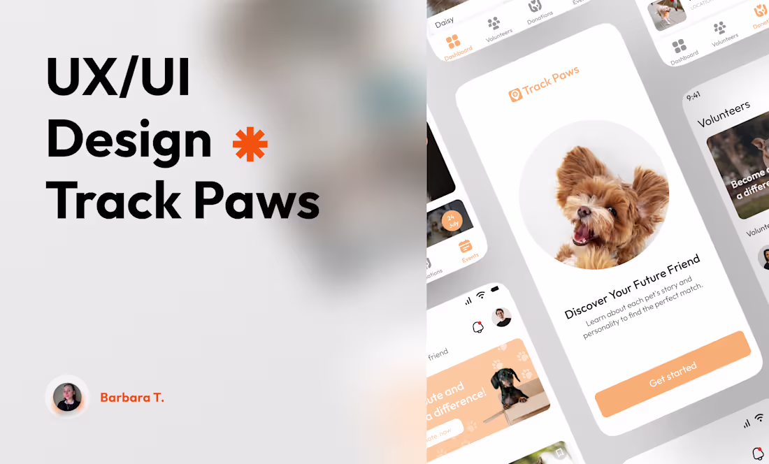 Cover image for Track Paws -  UX/UI Design Mobile & Desktop