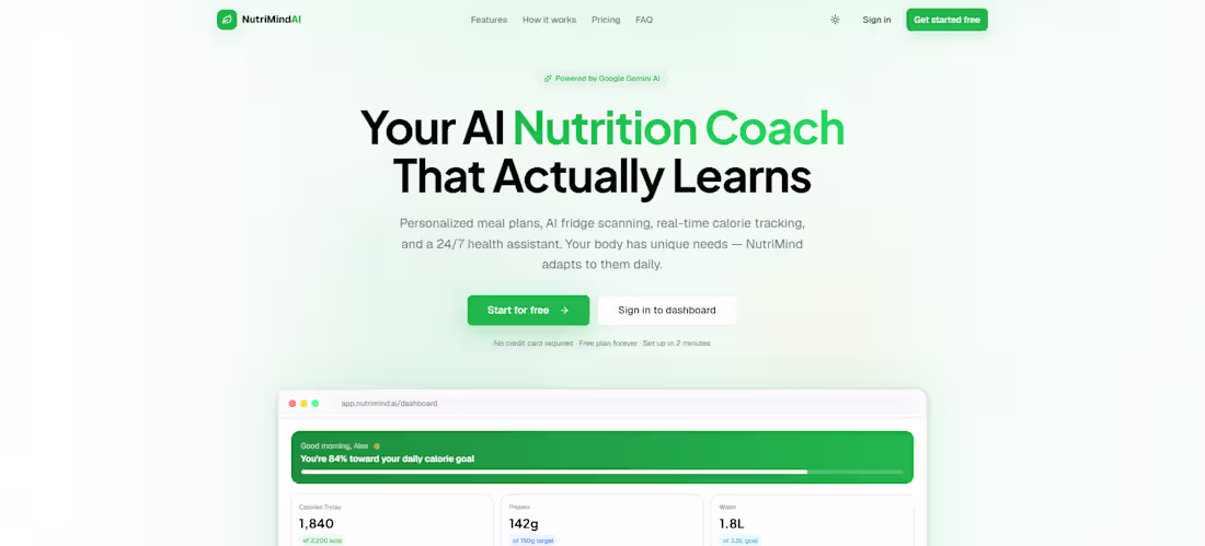 Cover image for NutriMind AI
Short Explanation
NutriMind AI is