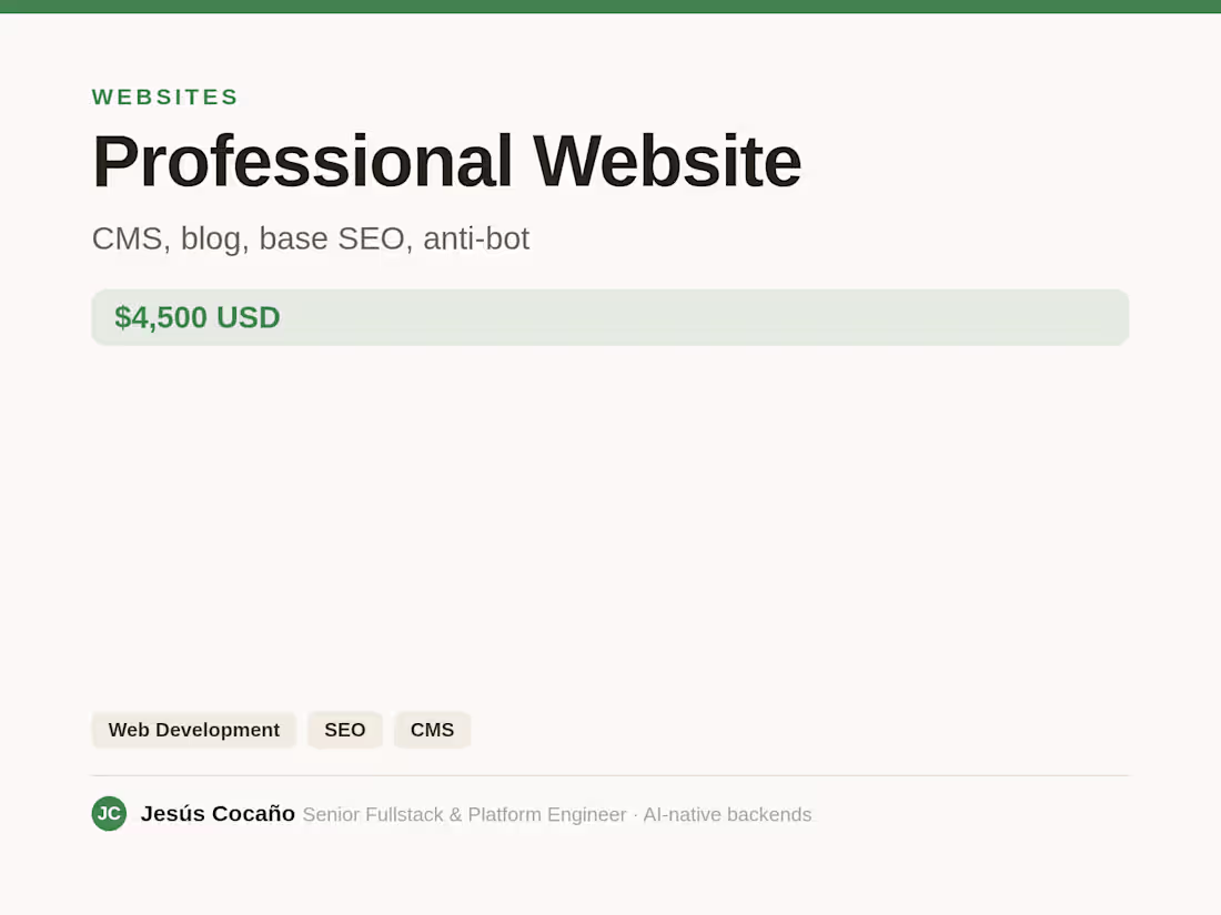 Cover image for Professional Website (CMS + SEO)