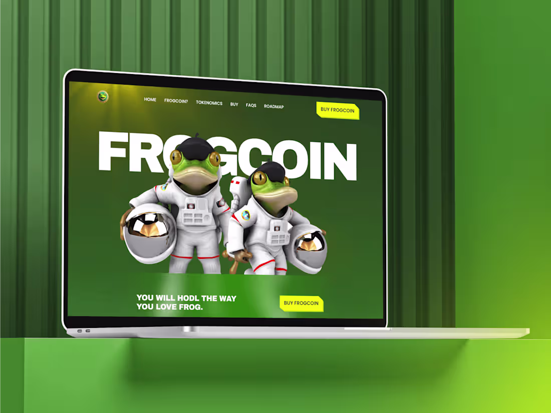 Cover image for FROGCOIN — Cryptocurrency One-Page Design & Framer Development