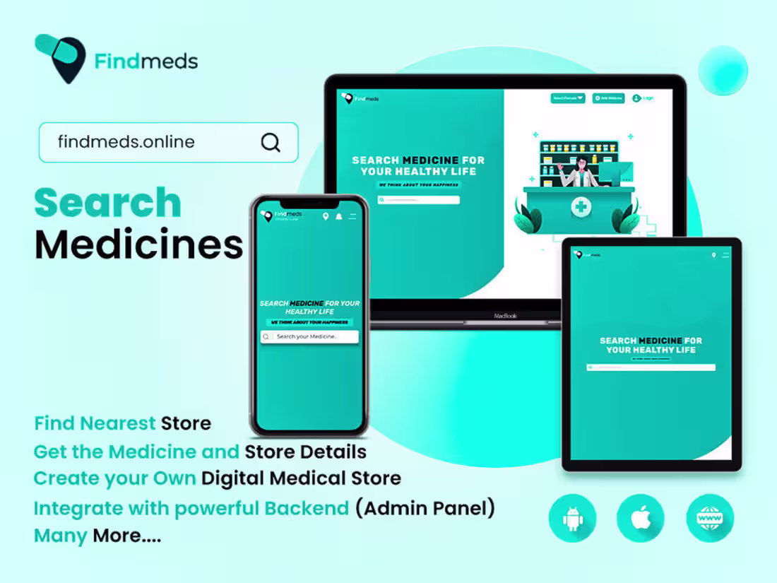 Cover image for Findmeds Medicine Availability App