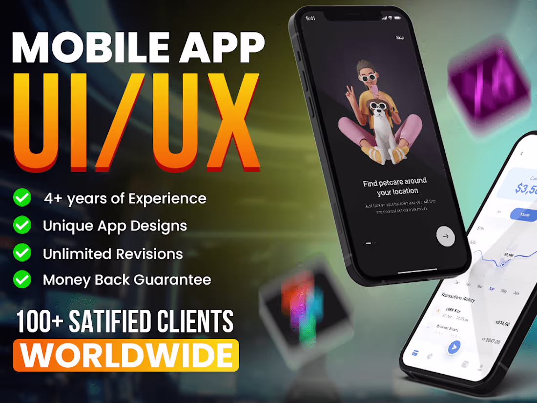 Cover image for Modern mobile app UI UX design and prototype in Figma
